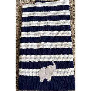 Happy Chic Baby By Johnathan Adler Blue/Gray Elephant Stripe Nursery Blanket